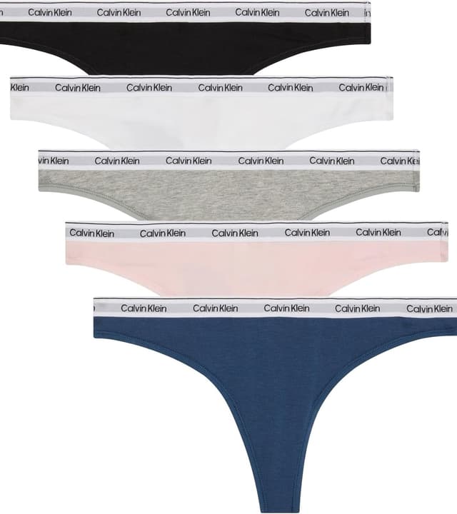 Detalle de Calvin Klein Women’s 5 Pack Low Rise Stretch Cotton Thongs