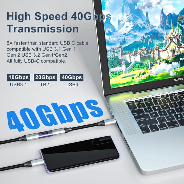 Detalle 2 de Dbilida USB C Buchse auf Buchse Adapter 2er Pack