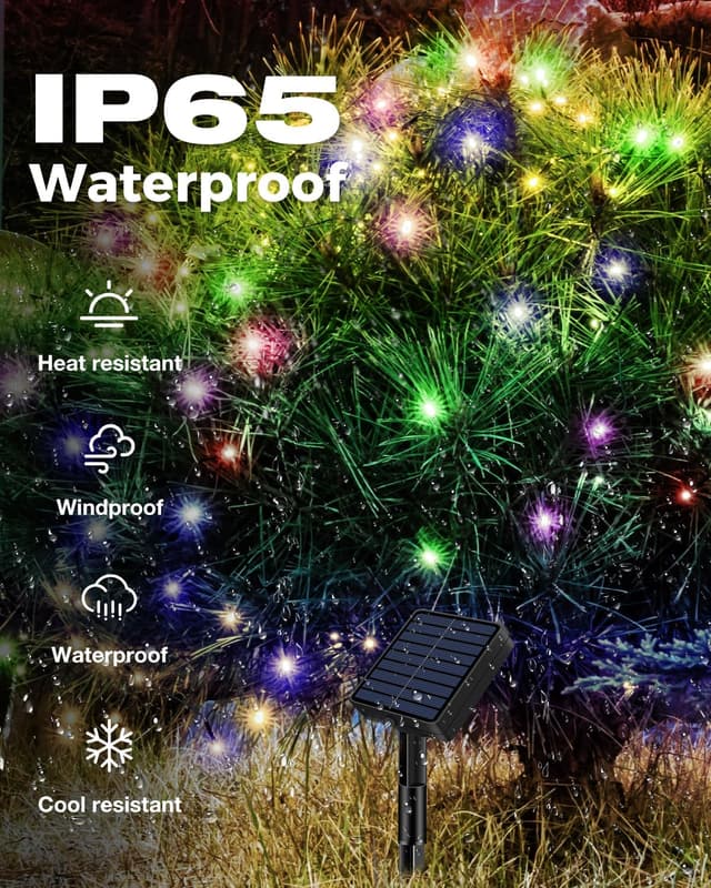 Detalle de bitjam 2er Set Solar Lichterkette außen (5 m, 50 LEDs) – IP65, 8 Modi, Timerfunktion