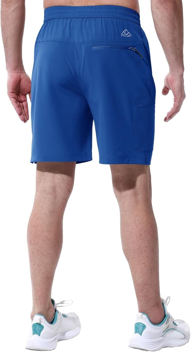 Detalle 2 de Rdruko Herren Sport Shorts mit 4 Reißverschlusstaschen
