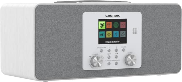 Detalle 1 de Grundig DTR 6100 2.1 DAB+ Webradio mit Subwoofer, 28 W RMS, USB & Spotify Connect (weiß)