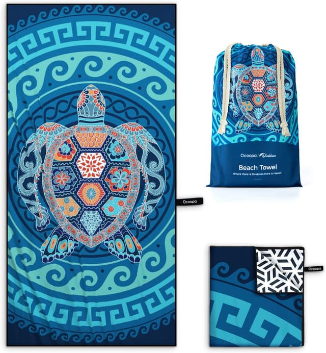 Thumbnail 6 de OCOOPA Serviette de plage en microfibre 200 x 145 cm, séchage rapide et anti-sable