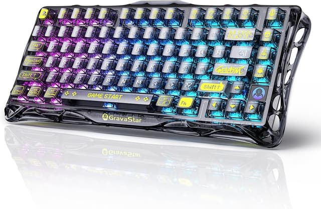 Detalle de GravaStar Mercury K1 Lite 75% Tri-mode Gaming Keyboard (2.4GHz/BT/Wired) with RGB and Hot-swap switches