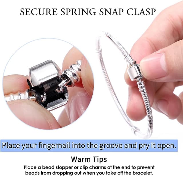 Detalle de FLUFLO Moments Schlangen-Gliederarmband aus 925 Sterling Silber für Pandora-Charm-Anhänger