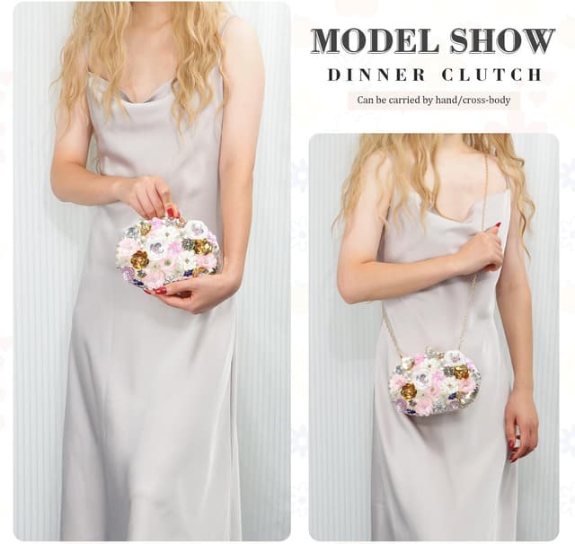 Thumbnail 3 de EVEOUT Blume Abendtasche Clutch 20,5 cm