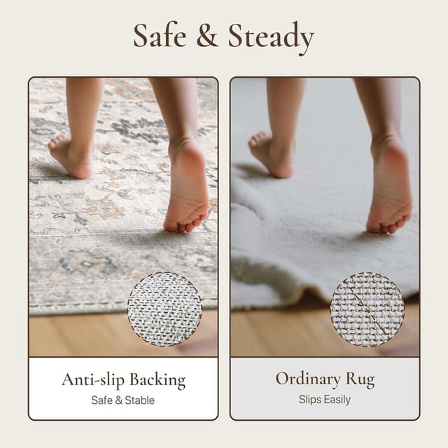 Thumbnail 5 de GENIMO 5 x 7 ft washable non-slip area rug 🏡