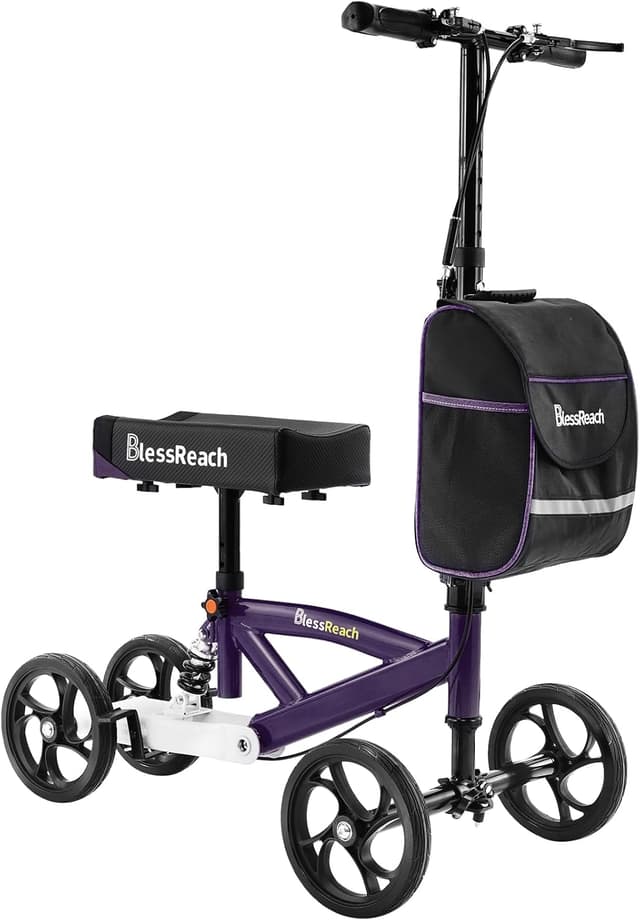 Detalle de BlessReach Steerable Knee Walker Deluxe Medical Scooter (Purple) for Foot Injuries