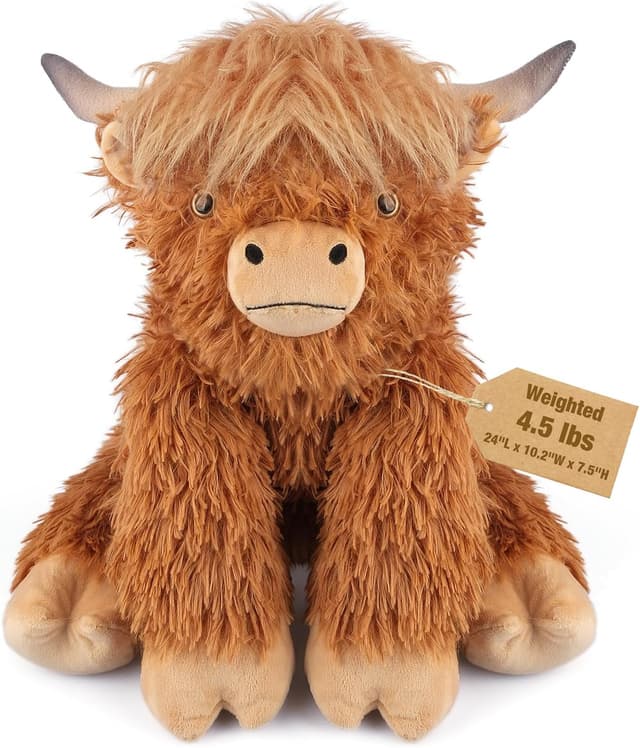 Imagen de Highland Cow 22" Weighted Stuffed Animal 4.5 lb 🐻 en OfertitasTOP