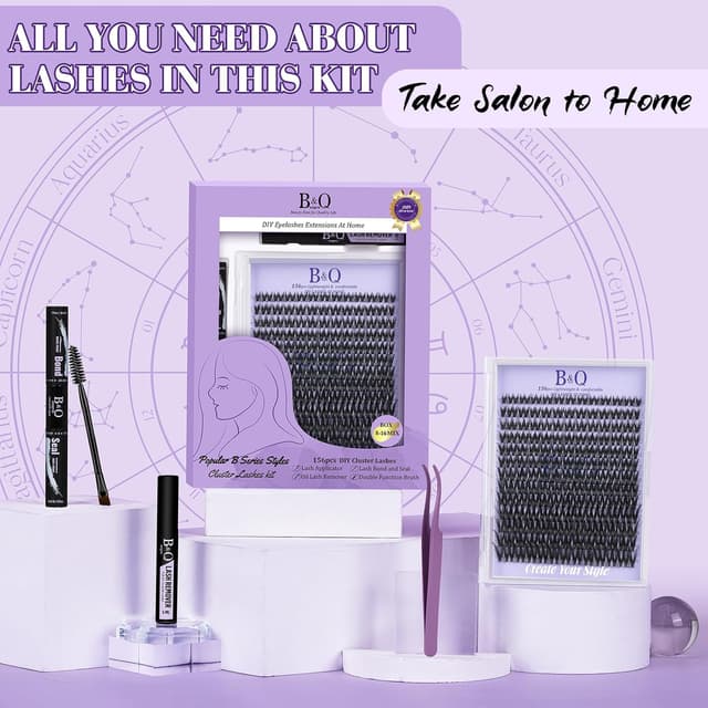 Thumbnail 6 de B&Q Flora Lash Clusters Kit Flaunt Lash Clusters (D-Curl) DIY Lash Extension Clusters Kit