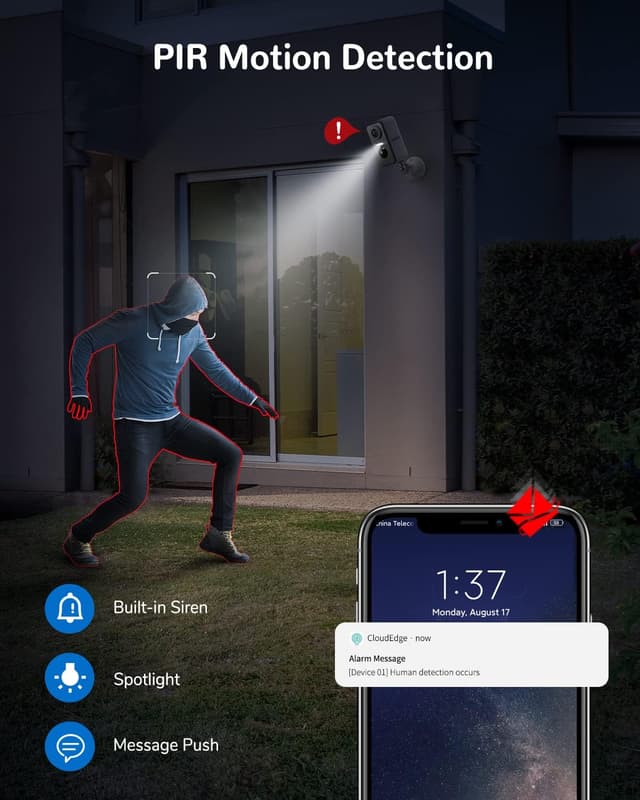 Detalle de DEATTI Überwachungskamera Aussen Akku 2K