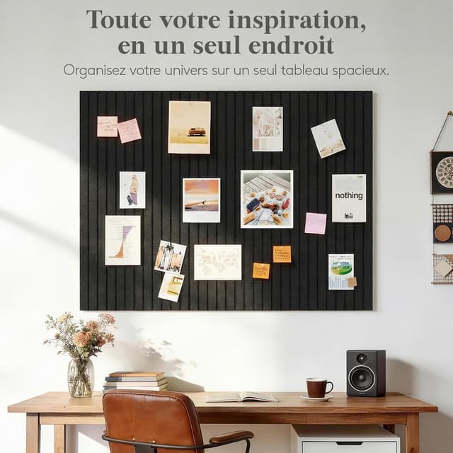 Detalle de Lifewit tableau en feutre adhésif décoratif violet pervenche, lot de 12 panneaux 120 x 90 cm (avec punaises)