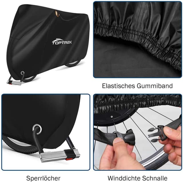 Detalle 1 de toptrek Fahrradabdeckung 210D für 3 Fahrräder 220