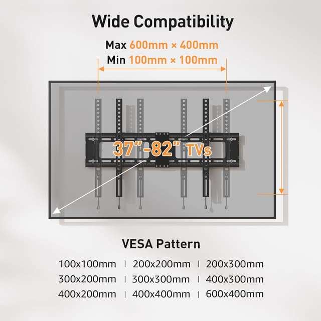 Thumbnail 4 de ELIVED Tilt TV Wall Bracket for 37-82" TVs 600x400mm