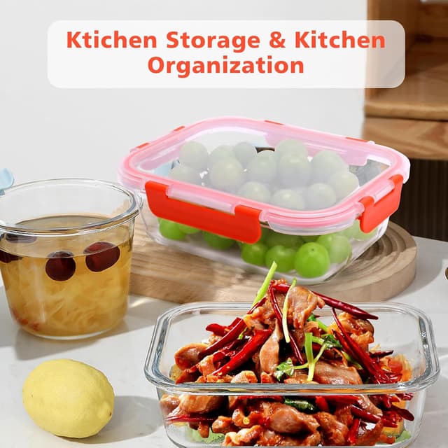 Thumbnail 6 de MEETOZ 10 Pack Glass Meal Prep Containers