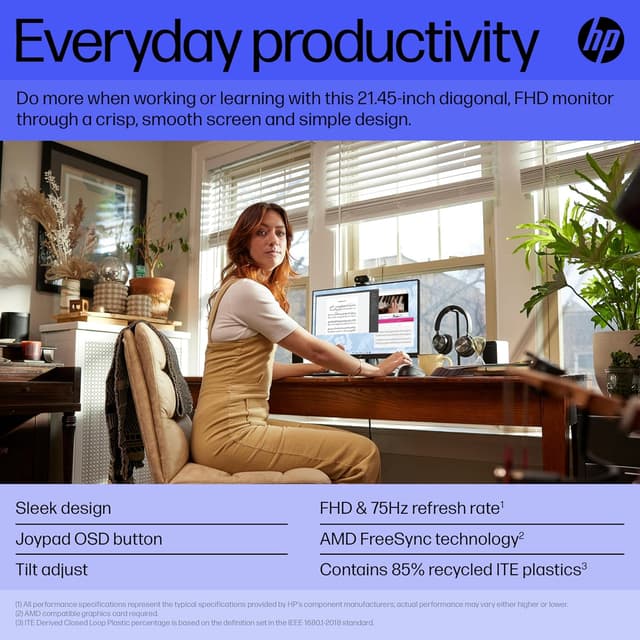 Detalle 2 de HP 21.4 inch FHD Monitor