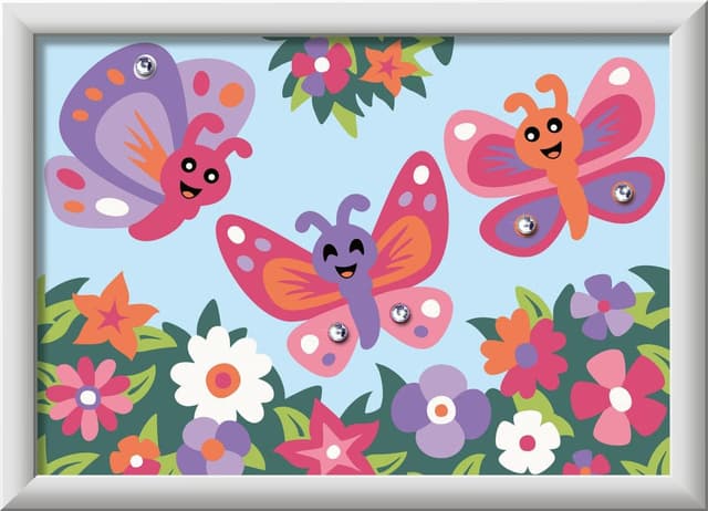 Detalle de Ravensburger CreArt Farfalle glitter – Dipingere con i Numeri (kit pittura per bambini 7+) con tavole, cornice e colori
