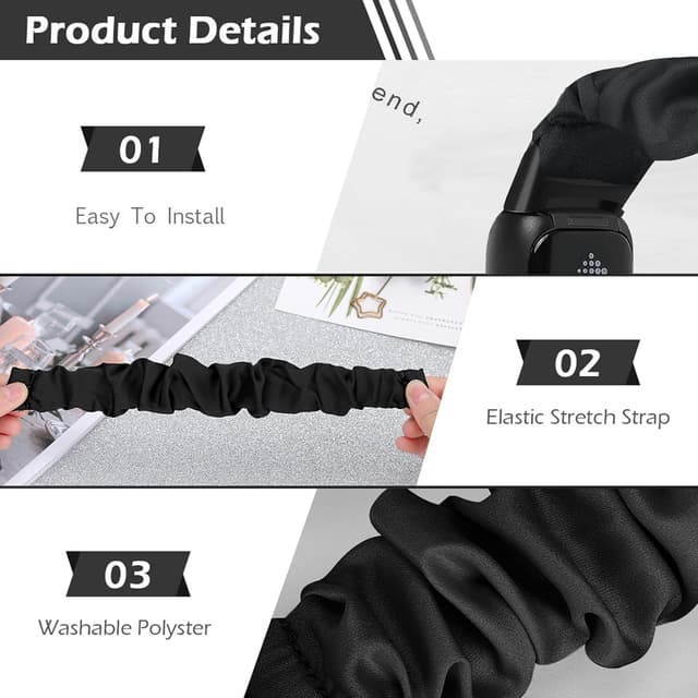 Detalle de DKGKOO 3 Pack Scrunchie Elastic Strap for Fitbit Luxe (quick-release, soft fabric)
