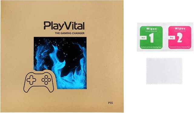Thumbnail 6 de playvital Full Set Skin Sticker for PS5 Slim Disc Edition (Blue Flame) – vinyl decals for console, controller, headset & more
