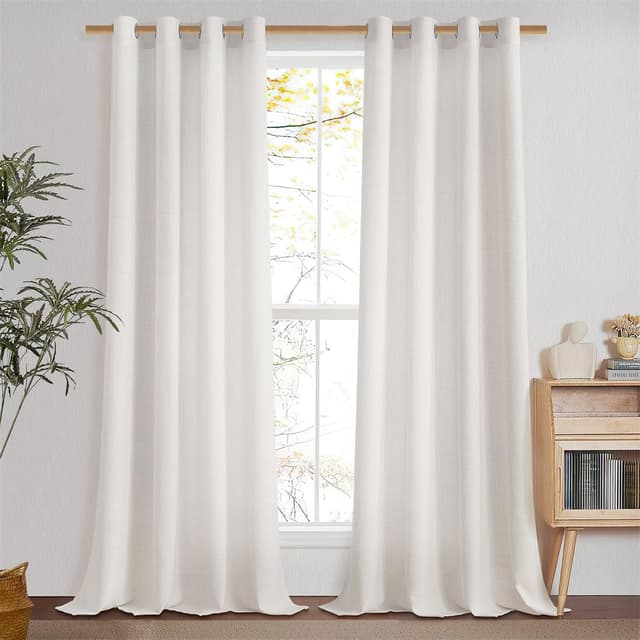 Imagen de MRTREES Rideau Voilage Fenêtre 140x215 Ivoire Blanc en OfertitasTOP