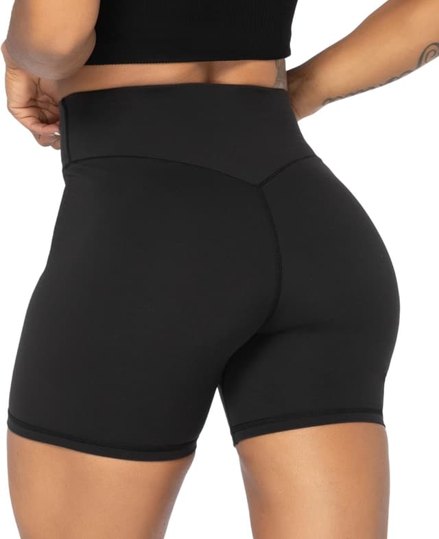 Detalle de Sunzel No Front Seam High Waist Biker Shorts for Women — Squat Proof Yoga & Workout Bike Shorts