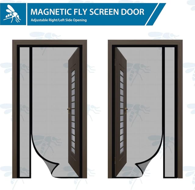 Detalle de Sekey Fliegengitter Tür Vorhang mit Magnet, ohne Bohren (110x220 cm) – ideal für Seitliches Öffnen