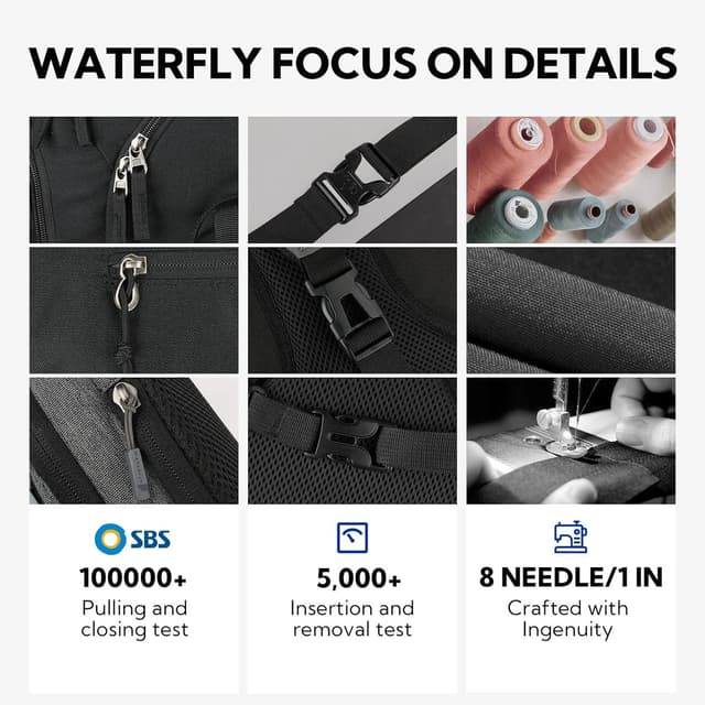 Thumbnail 6 de Waterfly Sling Bag Shoulder Chest Bag (Black, Small) – Lightweight cross body bag for everyday carry