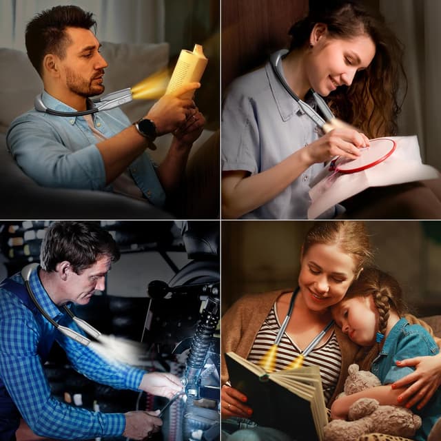 Thumbnail 6 de Gritin Collo Lampada Luce da Lettura Ricaricabile LED per libri, 3 temperature e dimmer