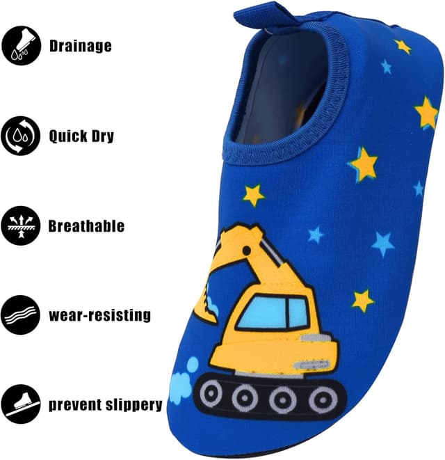 Detalle de Chaussures aquatiques enfant (garçon/fille) type chausson barefoot – séchage rapide, antidérapant