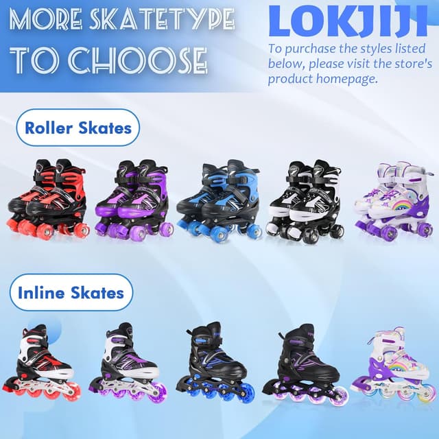 Thumbnail 1 de LOKJIJI Pattini a rotelle regolabili per bambini blu/rosso