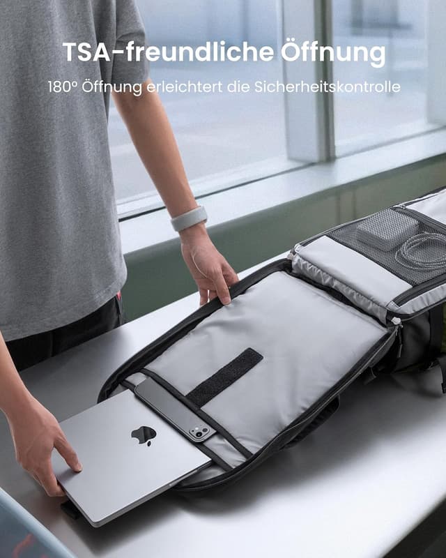 Detalle de tomtoc 40L Navigator-T66 Liteway Reiserucksack (TSA-freundlich, Handgepäck) für Laptop bis 17,3 Zoll