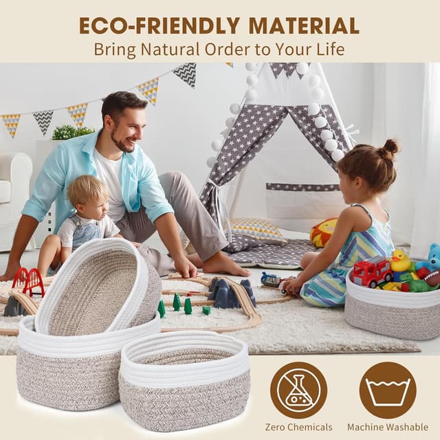 Thumbnail 5 de Cozary Cestas organizadoras 3 piezas gris