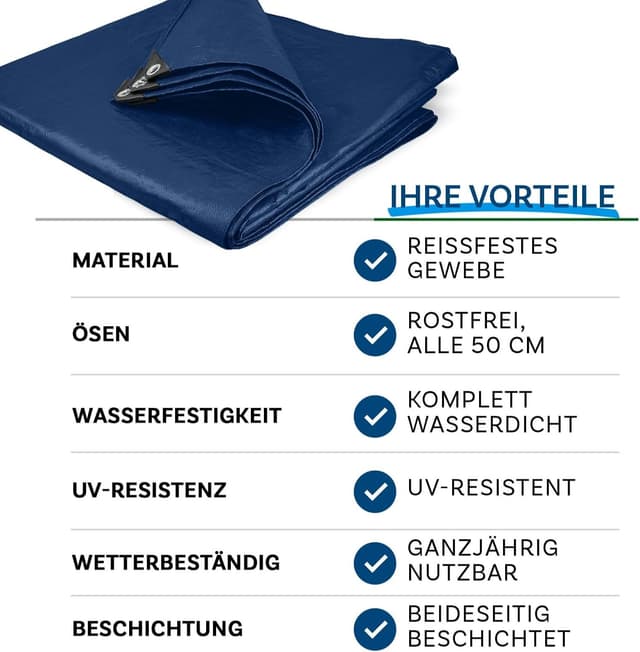 Thumbnail 6 de KARAT Abdeckplane 4x6m 240g/m² wasserdicht 🛡