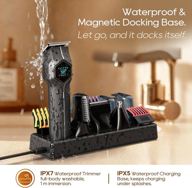 Detalle de TRIMX Beard Trimmer for Men with Magnetic Snap-on Heads