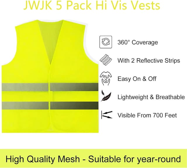 Thumbnail 1 de 5 Pack Hi Vis Vests 67cm length
