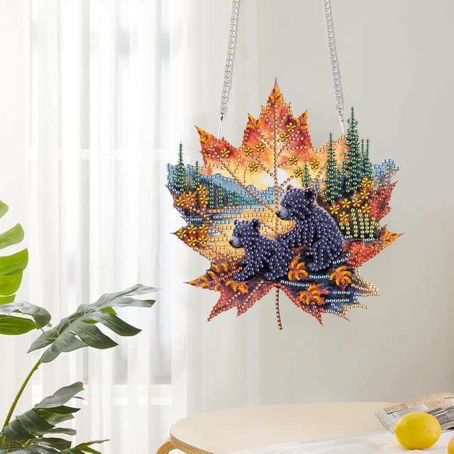 Detalle de Reofrey Hanging Diamond Art Kit (20x20cm) – acrylic diamond painting suncatcher pendant