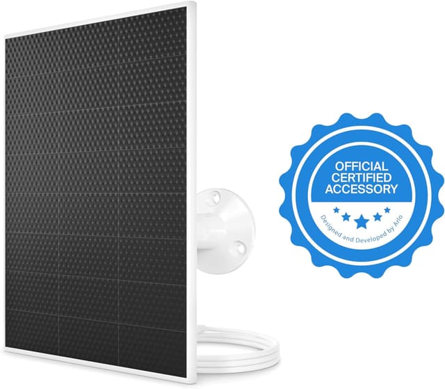 Detalle de Arlo Solar Panel Charger (White) — Arlo Certified Weather-Resistant Charger for Select Arlo Cameras & Floodlights