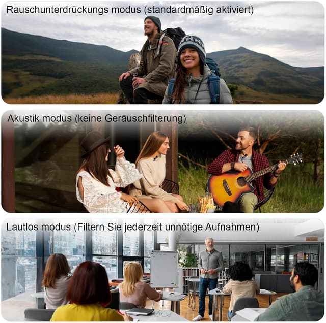 Detalle de QINOJA Wireless Lavalier Mikrofon 4-in-1 für iPhone, Handy, Kamera und Computer – kabelloses Ansteckmikrofon