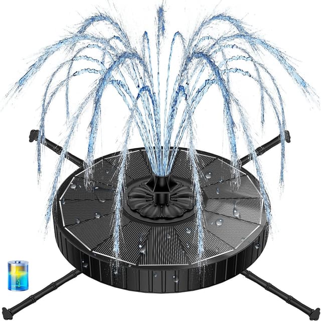 Thumbnail 6 de Yzert Solar Fountain with Rotating Rods and Adjustable Water Height (Glass Panel, 7 Nozzles) – White