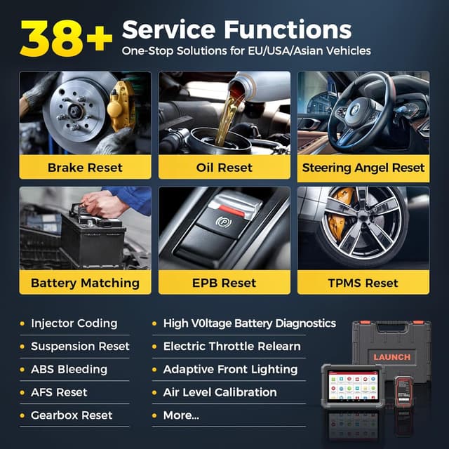 Detalle de LAUNCH X431 PRO DYNO OBD2, 38+ services