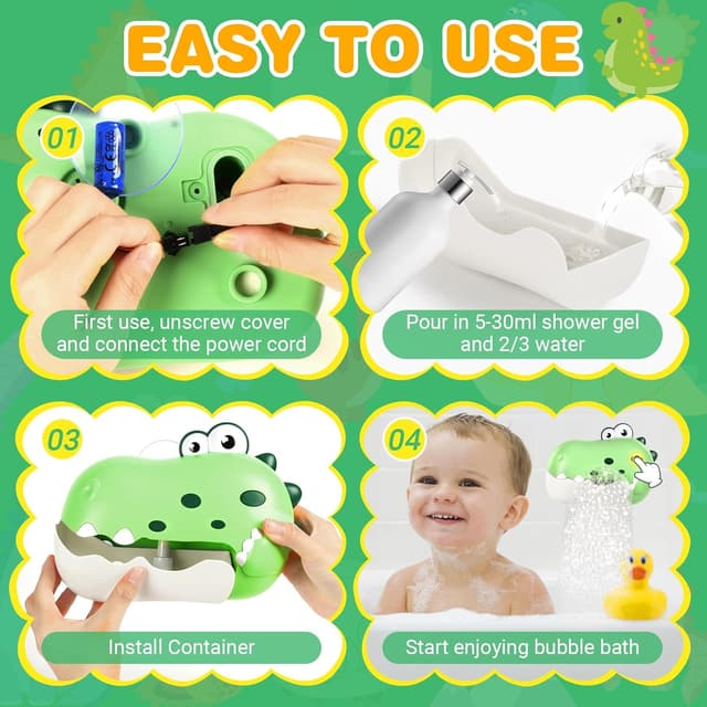 Thumbnail 4 de JoiTale Bath Bubble Toy Dinosaur