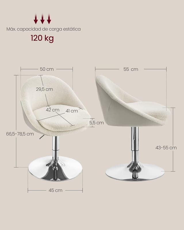 Thumbnail 2 de VASAGLE LJB100W01 Silla ajustable 5,5 cm