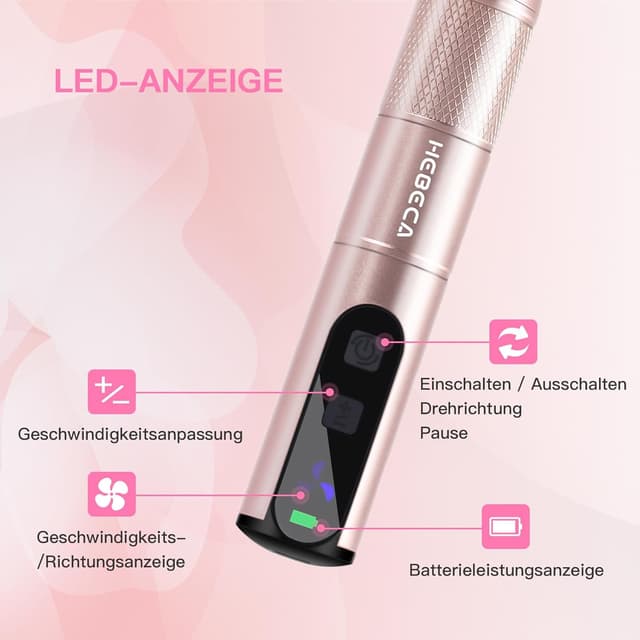 Detalle de HEBECA Elektrischer Nagelfräser 12-in-1 Set