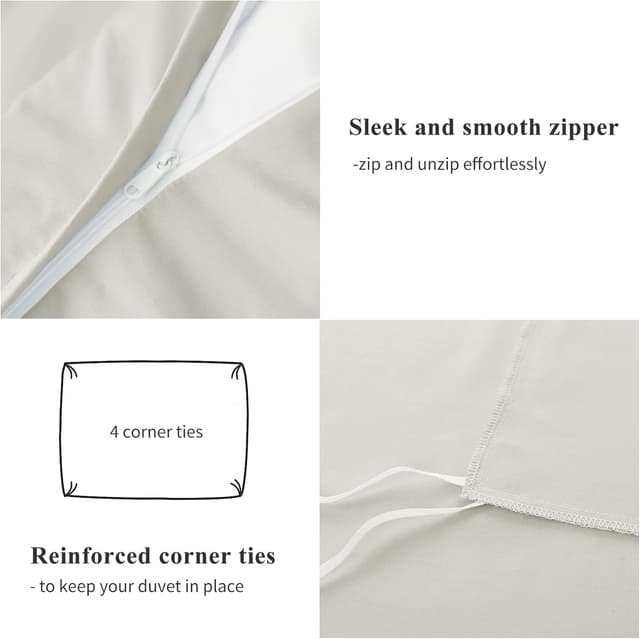 Thumbnail 5 de Aisbo King Size Duvet Cover Set Beige