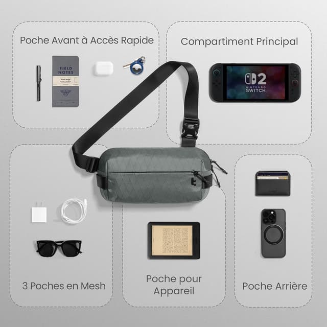 Thumbnail 4 de tomtoc X-Pac Sling Bag 3L léger et étanche