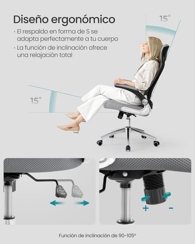 Thumbnail 5 de SONGMICS Silla de Oficina OBN086G01