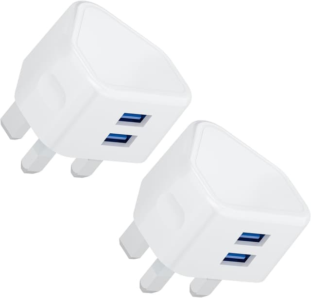 Detalle de USB Plug Phone Charger 2 Pack with Smart IC, Dual Port Wall Plugs (5V 2.1A)