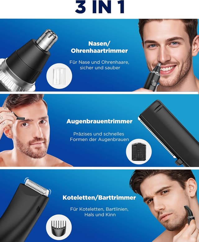Detalle 2 de Nasenhaartrimmer 3 in 1 mit LED Akku