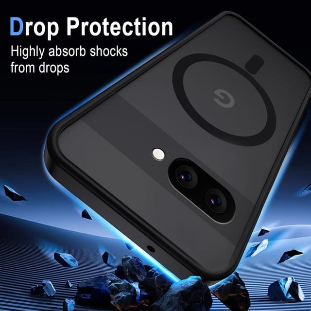 Detalle 2 de XTCASE Coque magnétique MagSafe pour Google Pixel 9A (noir) — dos mat translucide et protection anti-chocs