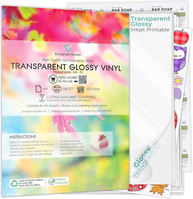 Detalle de Evergreen Goods A4 inkjet vinyl stickers paper