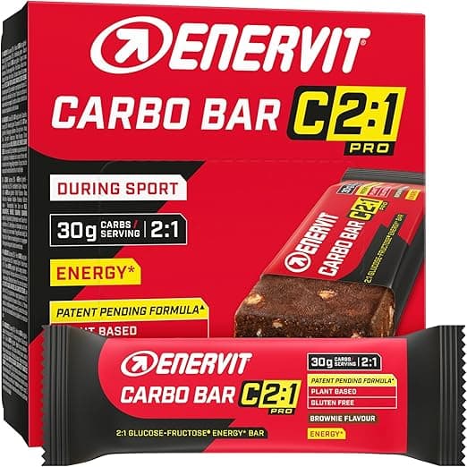 Detalle de Enervit Carbo Bar C2:1PRO Brownie - Barritas Energéticas Veganas 🍫